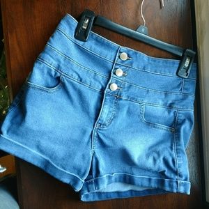 High Waisted Blue Jean Shorts